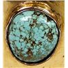 Image 3 : Santo Domingo Gold Filled Turquoise Cuff Bracelet