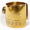 Image 5 : Santo Domingo Gold Filled Turquoise Cuff Bracelet