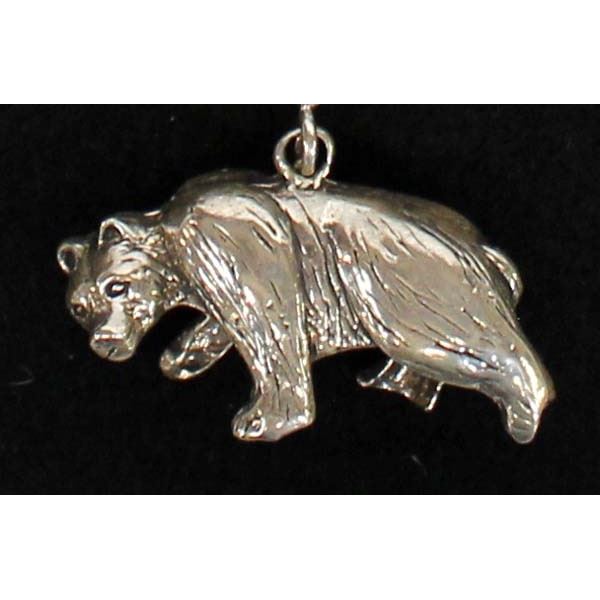 Navajo Sterling Bear Bell Pendant Necklace