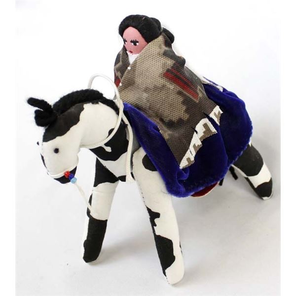 Navajo Woman on Pinto Pony Cloth Doll