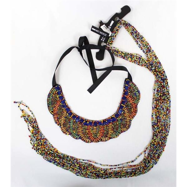 Beaded Bib Collar Necklace & Beaded Belt