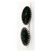 Image 1 : Old Pawn SSilver Green Turquoise Screwback Earrings