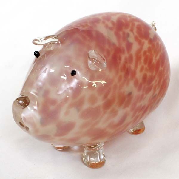 Cute Pink Glass Pig
