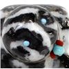 Image 3 : Zuni Zebra Stone Owl Fetish by Jeffery Tsalabutie