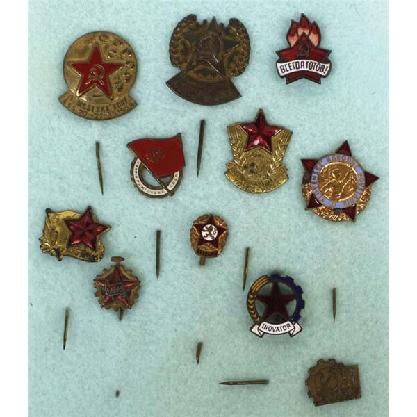 11 Vintage Communist Lapel Pins