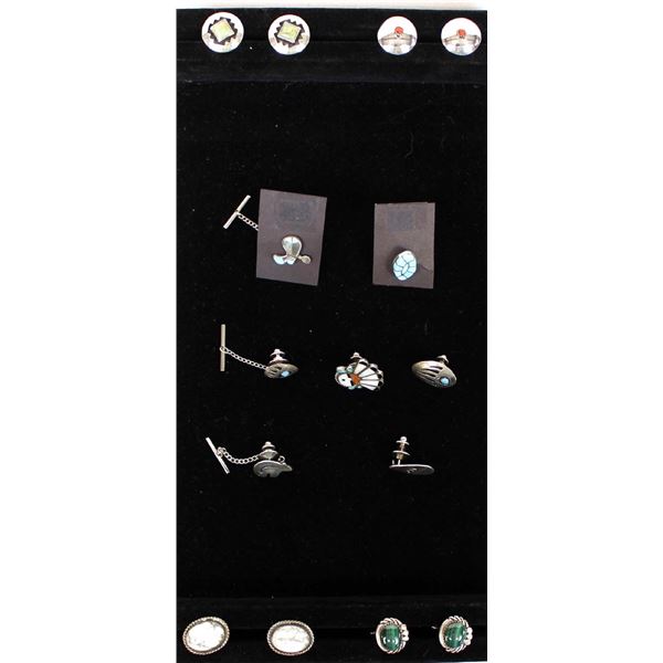 Native American Tie Tacks and Cufflinks
