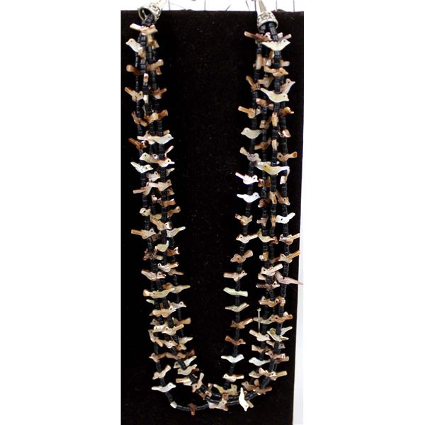 4 Strand Mother-of-Pearl Bird Fetish Necklace