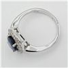 Image 4 : Sterling Silver Genuine Sapphire & Cubic Zirconia Cocktail Ring