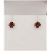 Image 1 : Gold Genuine Garnet Stud Earrings