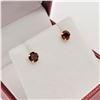 Image 2 : Gold Genuine Garnet Stud Earrings