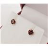 Image 3 : Gold Genuine Garnet Stud Earrings