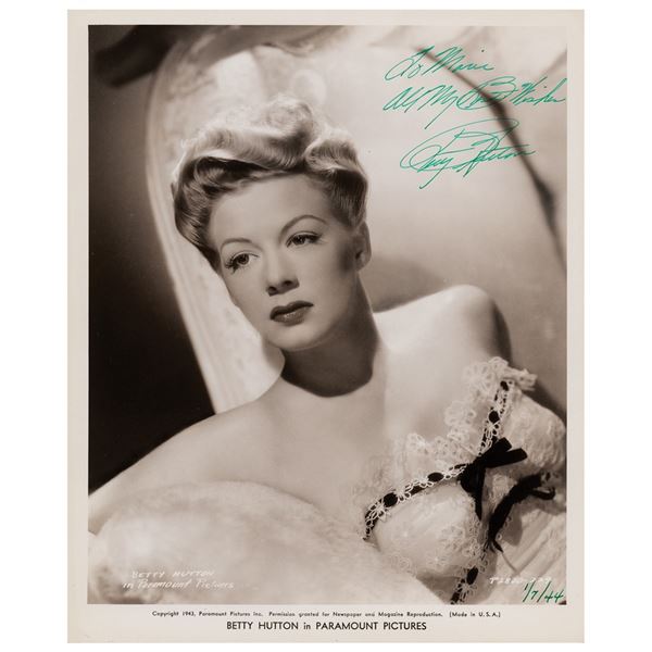 Betty Hutton Signed Photograph