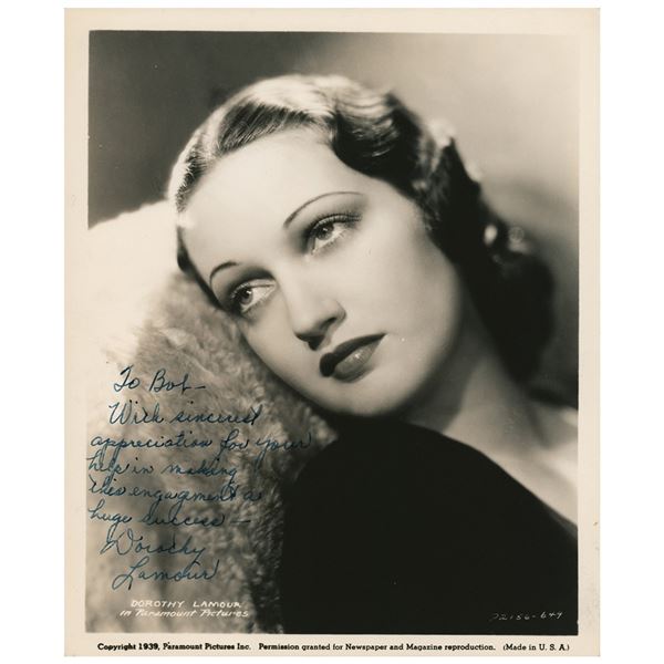 Dorothy Lamour Signed Photograph