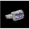 Image 1 : 14KT White Gold 2.52 ctw Tanzanite and Diamond Ring