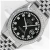 Image 1 : Rolex Mens 36 Stainless Steel Black String Diamond 36MM Oyster Perpetaul Datejus