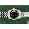 Image 4 : Rolex Mens Stainless Steel Black Baguette Diamond 36MM Datejust Wristwatch