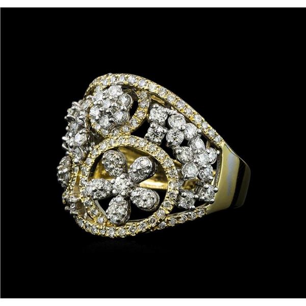 1.12 ctw Diamond Ring - 14KT Yellow and White Gold