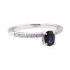 Image 1 : 1.31 ctw Blue Sapphire and Diamond Ring - 14KT White Gold