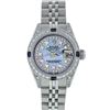 Image 2 : Rolex Ladies Stainless Steel Quickset Blue MOP Diamond Lugs Oyster Perpetual 26m