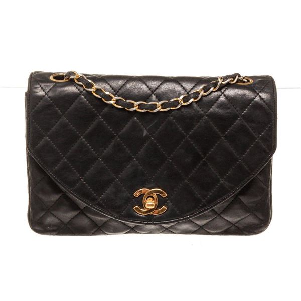 Chanel Black Leather Chain Flap Shoulder Bag