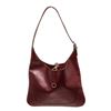 Image 1 : Hermes Amarante Leather Trim Hobo Bag