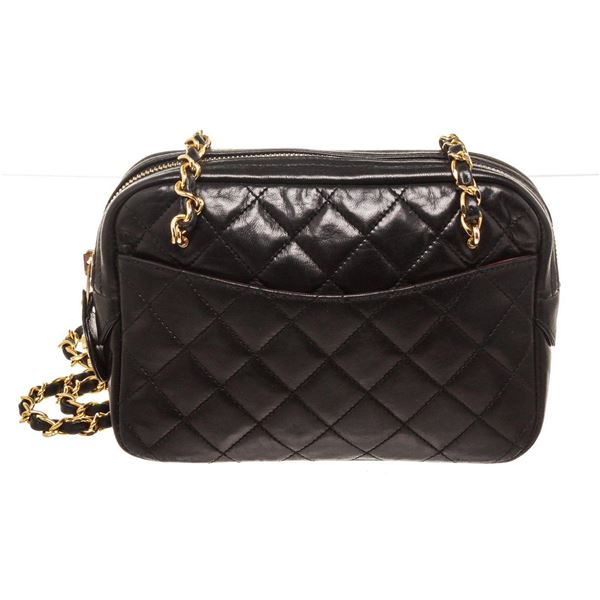 Chanel Black Lambskin Vintage Shoulder Bag
