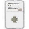 Image 1 : 1808MF Denmark Skilling Coin NGC MS65