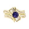 Image 2 : 1.61 ctw Blue Sapphire And Diamond Ring And Band - 14KT Yellow Gold
