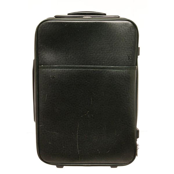 Louis Vuitton Black Leather Pegase 55 Travel Bag