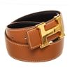 Image 2 : Hermes Brown Leather H 60 Belt