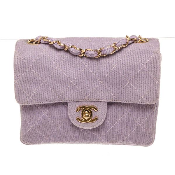 Chanel Purple Leather Mini Flap Shoulder Bag