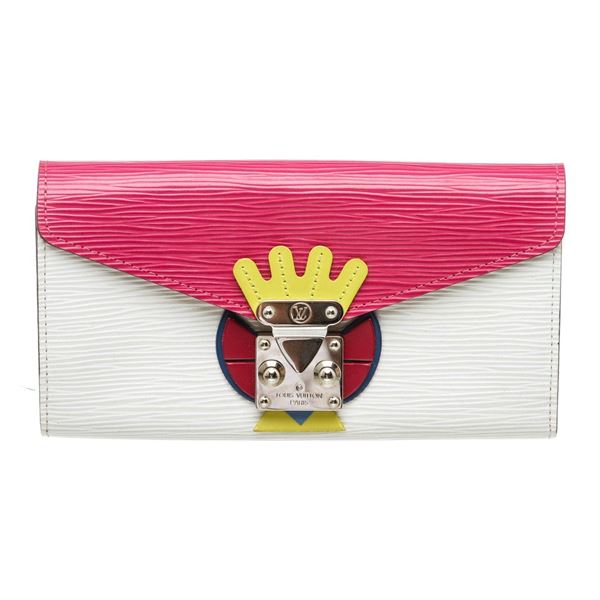 Louis Vuitton Pink Multicolor Epi Leather Tribal Mask Sarah Wallet