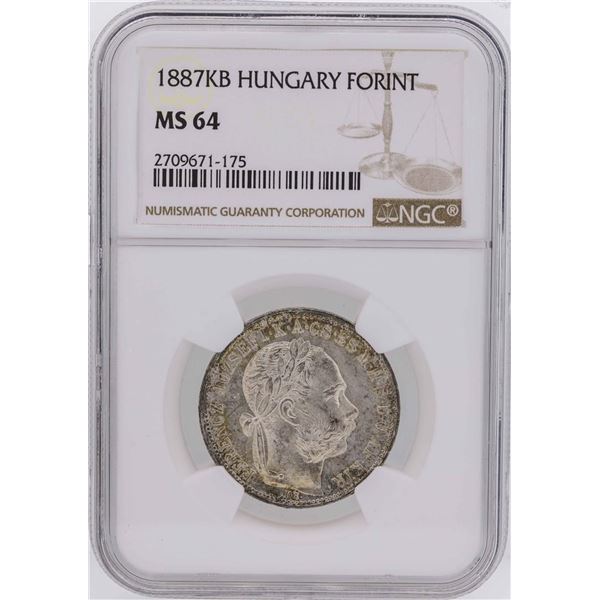 1887KB Hungary Forint Coin NGC MS64