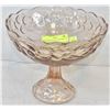 Image 1 : PINK DEPRESSION GLASS PEDESTAL COMPOTE