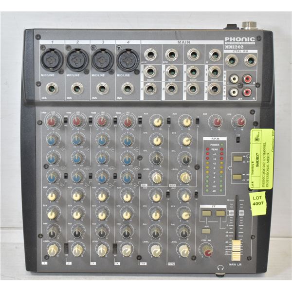 PHONIC MM1202 12 CHANNEL PROFESSIONAL MIXER