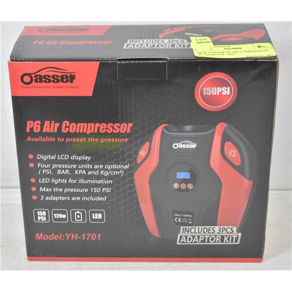 NEW OASSER P6 AIR COMPRESSOR W/ ADAPTOR - KIT