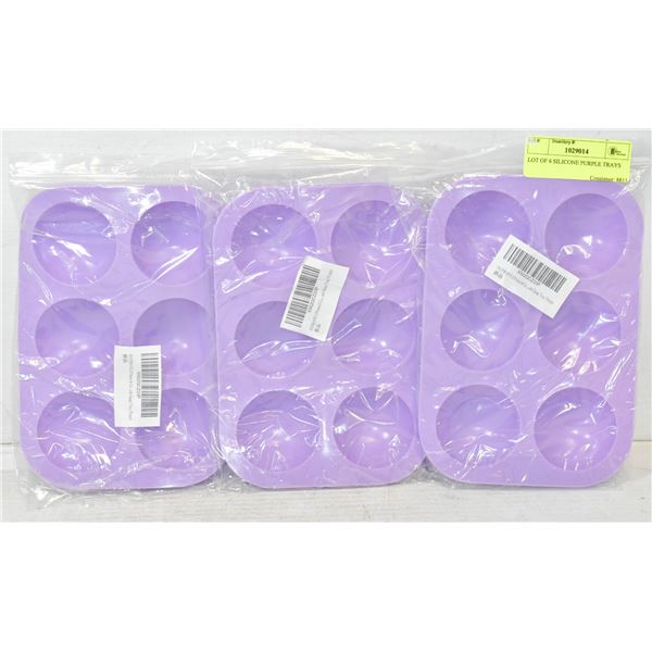 LOT OF 6 SILICONE PURPLE TRAYS