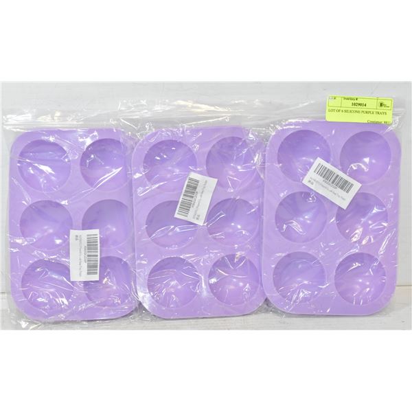 LOT OF 6 SILICONE PURPLE TRAYS