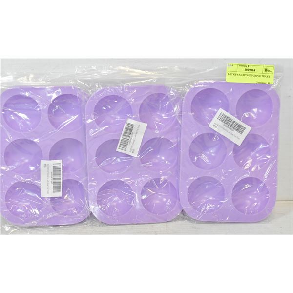 LOT OF 6 SILICONE PURPLE TRAYS