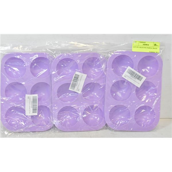 LOT OF 6 SILICONE PURPLE TRAYS