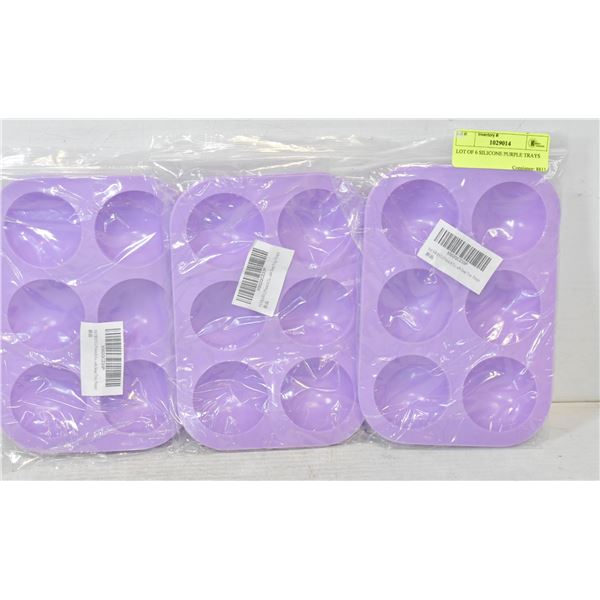 LOT OF 6 SILICONE PURPLE TRAYS