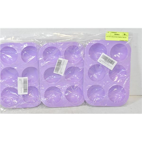 LOT OF 6 SILICONE PURPLE TRAYS