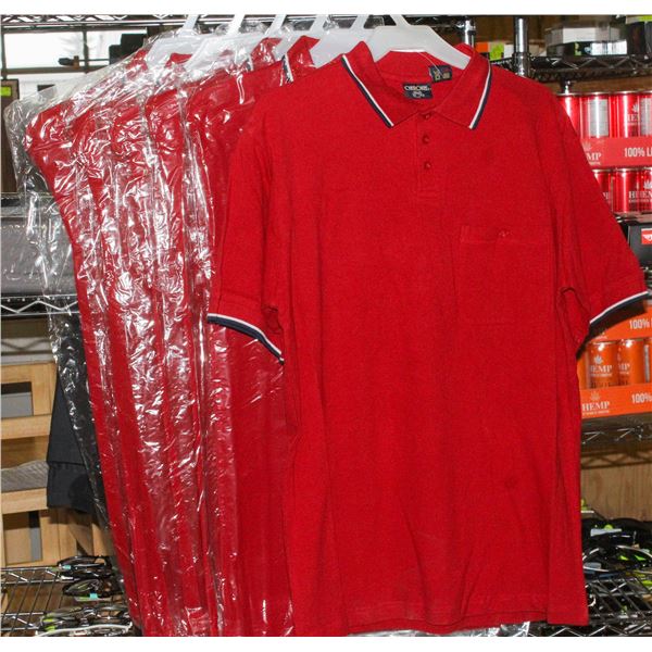 LOT OF 6 NEW CHEROKEE RED POLO SHIRTS SIZE LARGE