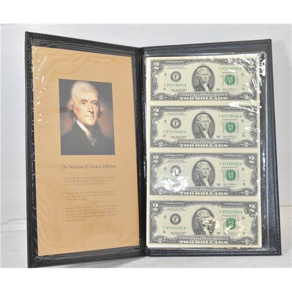 UNCUT SHEET OF 4 USA $1 BANKNOTES 2003