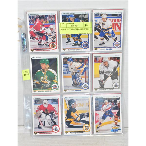 36 STAR UPPER DECK ROOKIE CARDS