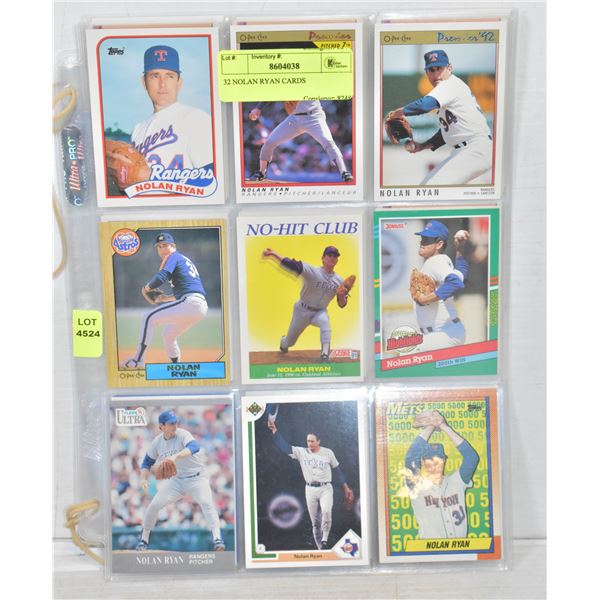 32 NOLAN RYAN CARDS