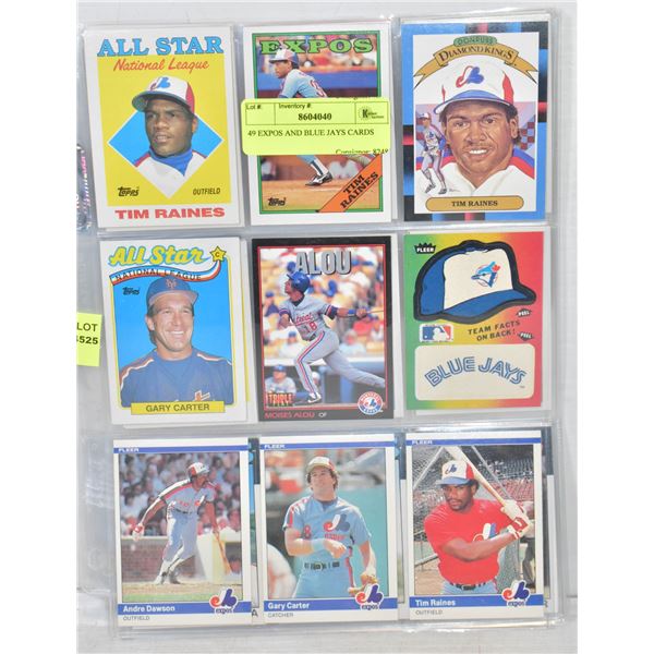 49 EXPOS AND BLUE JAYS CARDS