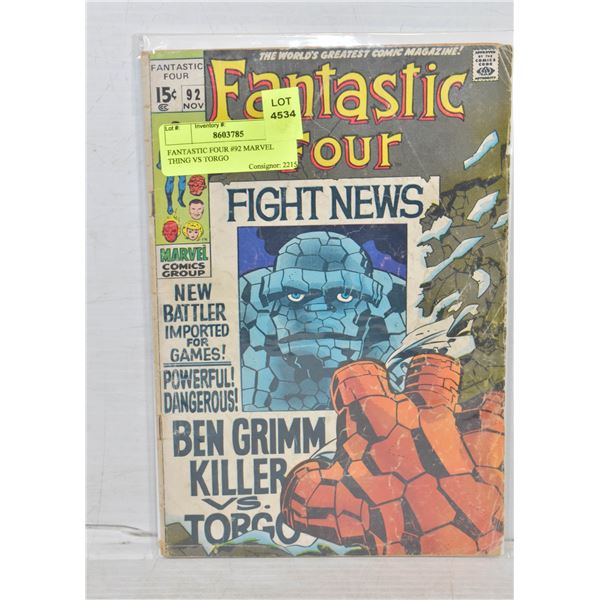 FANTASTIC FOUR #92 MARVEL THING VS TORGO