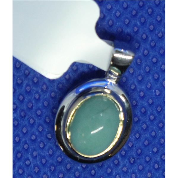 BZ415-172 SILVER EMERALD (1.3CT) PENDANT