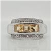 EC129-125 SILVER CITRINE & WHITE TOPAZ(0.9CT) RING